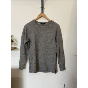 J Crew Gray Sweater Zipper Sides Women Size XXS